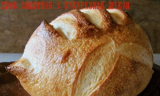 Brewed bread with corn flour