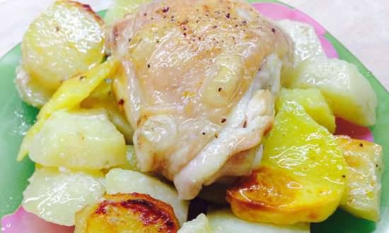 Chicken thighs with potatoes "It couldn't be easier, but always delicious" (Steba KB28ECO line oven)