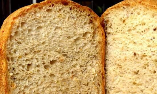לחם עם סולת ודגנים על שמרים דחוסים בייצור לחם