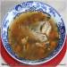 Guinea fowl, porcini mushrooms and noodles soup