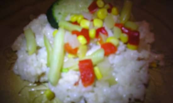 Dinner with rice and minced meat in a rice cooker 1 l