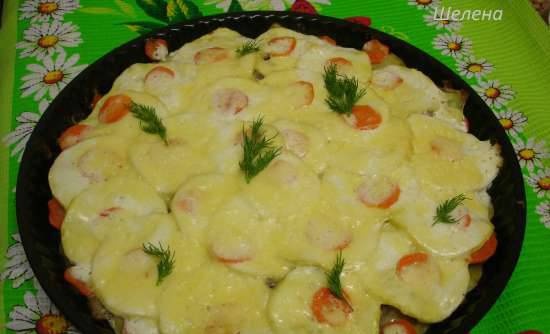 Squash and potato casserole with meat "Family Dinner"