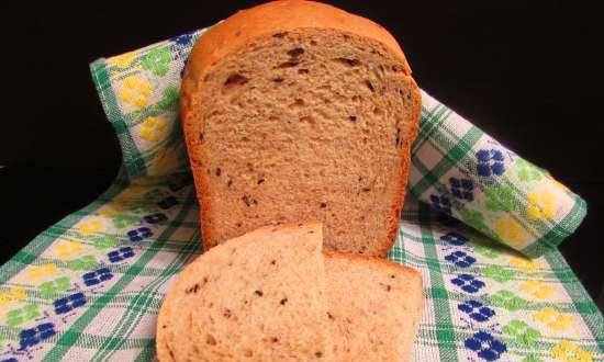 Bread "Sesame" from 1 grade flour and whole grain rye in a Binaton-2169 bread machine