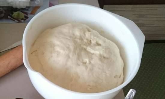 Bezoparny yeast dough for pies, rolls, cheesecakes and other curls