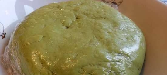 Green dough for dumplings, ravioli, dumplings