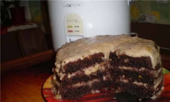 עוגת שוקולד על מים רותחים בסיר האורז Clatronic