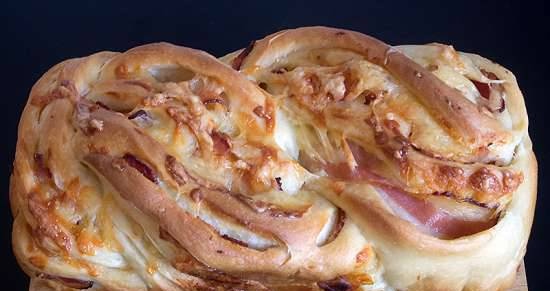 Braid with cheese and bacon