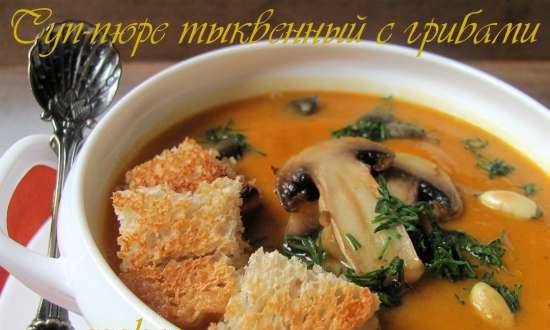 Pumpkin puree soup with mushrooms (lean)