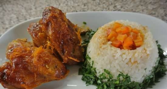 Chicken wings baked with orange sauce