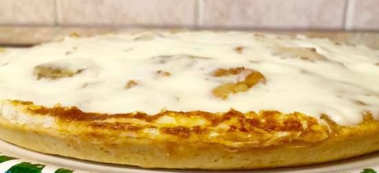 Apple-banana pie on biscuit dough (Pizza maker Tristar PZ-2881)