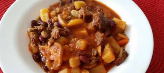 Goulash soup with beans and mushrooms (Multicuisine DeLonghi)