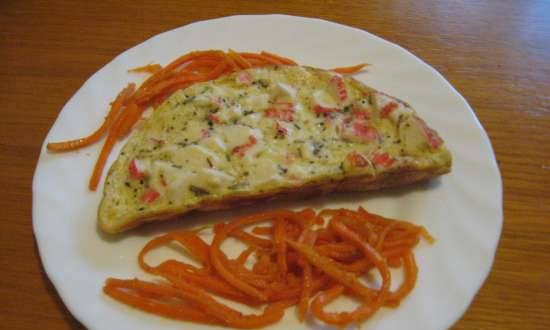 Omelet with crab sticks and mustard (Travola SW232 omelet maker)
