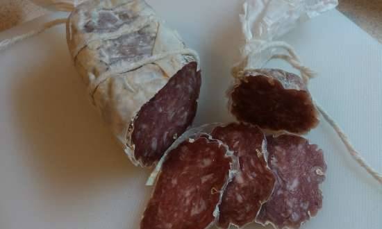 Salami without a shell and without a syringe. Delicious, fast, easy.