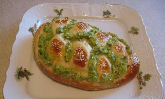 "Braids" with cheese and herbs (electric oven)