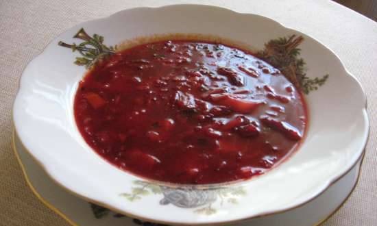 Lean borsch with baked beets (Multicooker Redmond RMC-02)