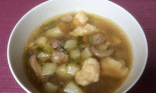 Mushroom Soup with Meatballs and Dumplings (Delonghi Multicusin)