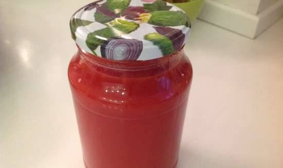 Thick tomato (or any other) juice without equipment (we cook in the old fashioned way)