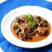 Lamb stewed with olives