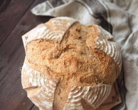 לחם מחיטה מלאה עם בצק