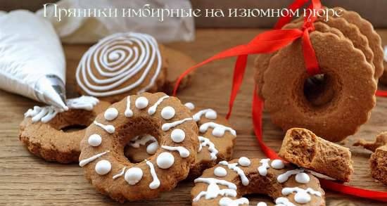 Gingerbread cookies on raisin puree