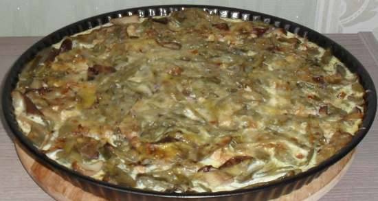 Asparagus casserole with chicken and mushrooms