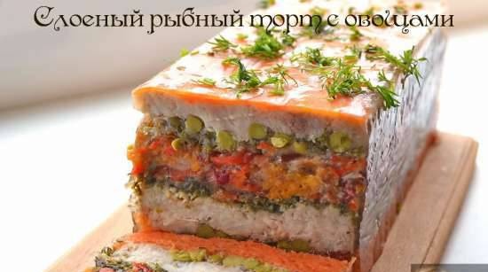 Layered fish cake with vegetables