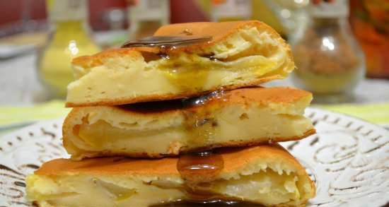 Huge pancake with apples, on kefir (Tortilla Chef 118000 Princess)