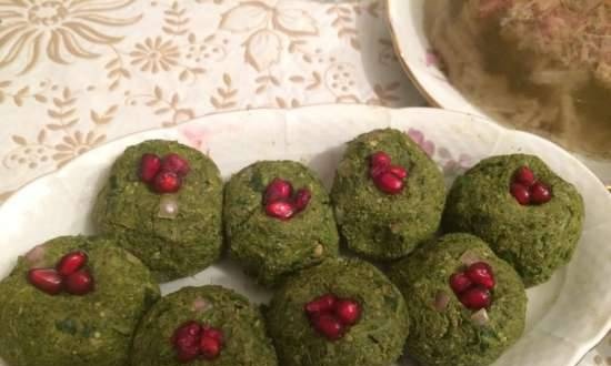 Spinach with pkhali nuts
