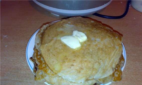 Buckwheat pancakes with French sourdough