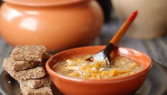 Lean turnip cabbage soup with buckwheat