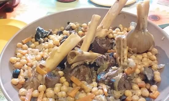 Lamb shanks stewed with chickpeas in the Moulinex Cook4Me pressure cooker