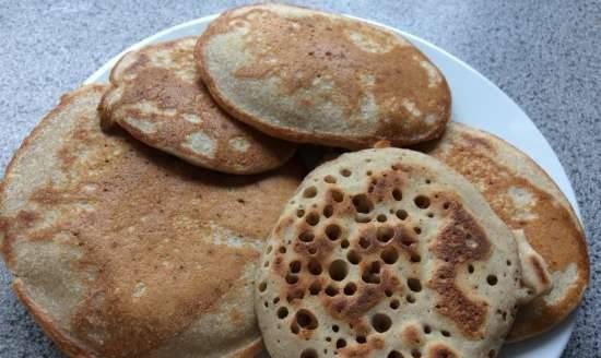 Buckwheat pancakes without eggs and milk