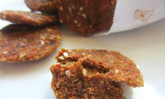 Oat sweets made from fiber (recycling juice from juicers)