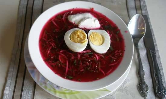 Cold borscht "Hello from summer"