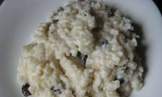 Rice porridge with raisins in the Tefal RK-816E32 multicooker or on the stove