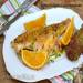 Sea bass with oranges