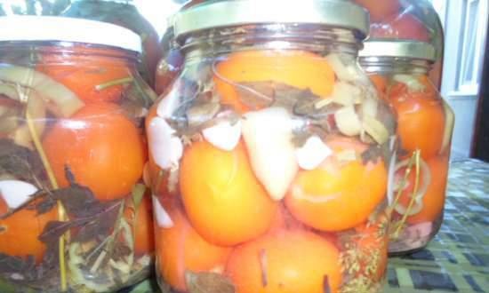 Pickled tomatoes with vodka "Land of Advice"