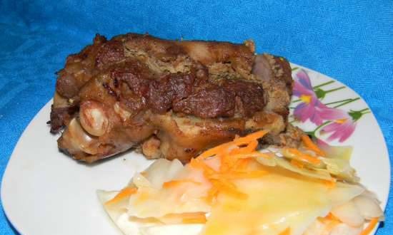 Pork legs stuffed with chicken liver and mushrooms