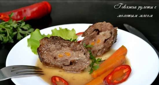 Beef rolls with ground meat