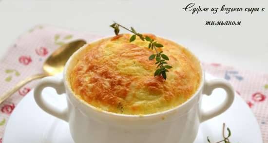 Goat cheese soufflé with thyme