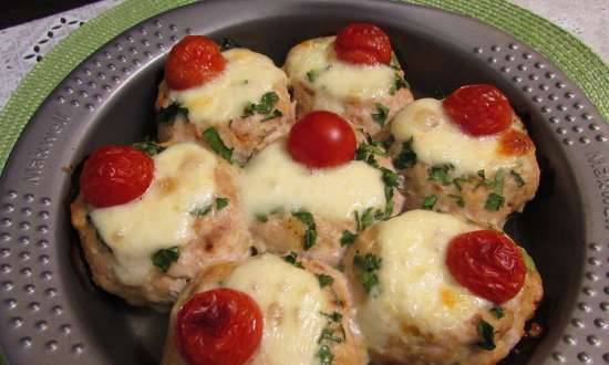 Chicken cutlets with mozzarella and cherry