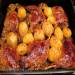 Duck legs baked with apples and potatoes