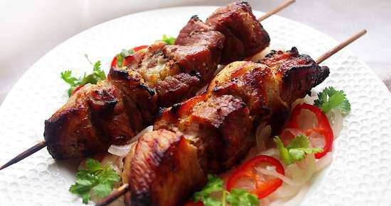 Kebabs in onion-kefir marinade