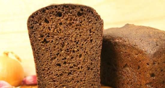 Rye-wheat shaped bread on a big bag (with liquid yeast) with caraway seeds and carrot fiber