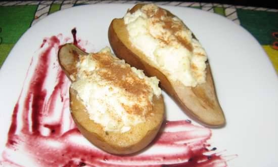 Pear baked with ricotta