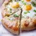 Galette with green onions, bacon and egg