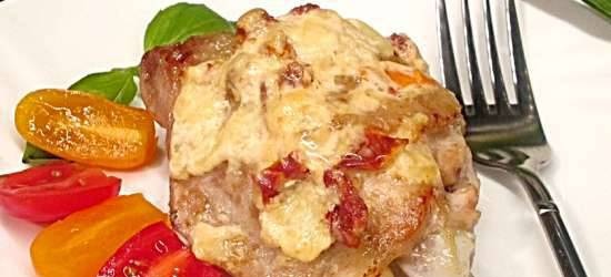 Chicken thighs baked in cheese cream