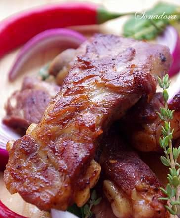 Pork ribs in hot and sweet marinade