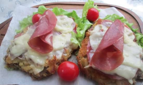 קציצת עגל עם קרום גבינה או cotoletta alla bolognese