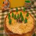 עוגה על בצק לינצר על חלמונים מבושלים עם מילוי תפוח דבש ושטריזל